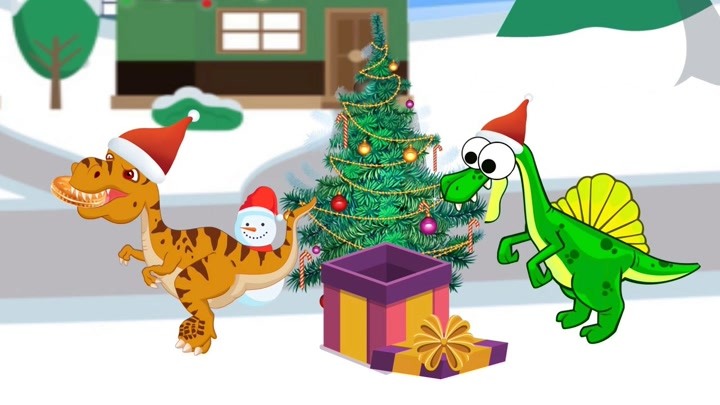 有趣的恐龙：小恐龙皮皮和豆豆一起过圣诞节 益智