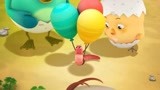 神奇鸡仔：小蚯蚓身上绑着气球，原来是飞起来摘果子，差点被吹走