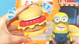 小黄人的移动汉堡车玩具 自制汉堡包和薯条