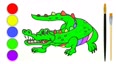 神奇鳄鱼简笔画涂色