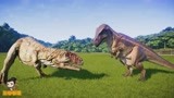 侏罗纪世界恐龙争霸：霸王龙、巨兽龙、棘龙车轮大战，谁赢不好说