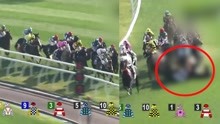 香港赛马比赛上突发连环坠马事件，多马被踩踏骨折，混乱现场曝光