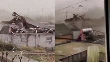 山东郯城遭强对流天气 大风掀翻房顶刮断电线杆，多座建筑受损