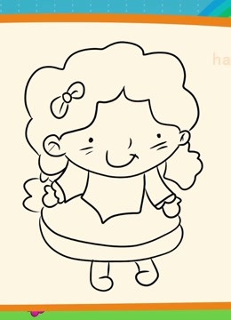 如何画戴着蝴蝶结的小女孩,海知简笔画大全系列
