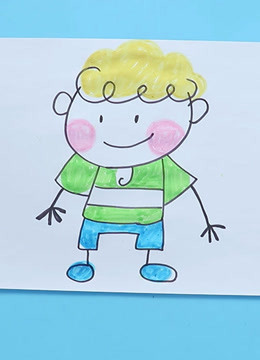 第12集 儿童q版简笔画 爆炸头发型小男孩