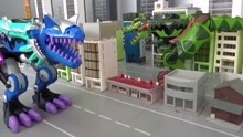 恐龙变身 霸王龙摧毁城市 霸王龙变身机器人