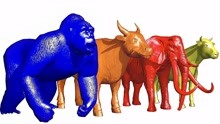 黑猩猩牛大象恐龙变色