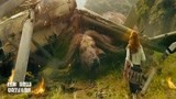 金刚骷髅岛：巨型水牛被直升机压住不能动弹，美女反应让人吃惊