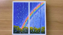 窗外彩虹的绘画方法！