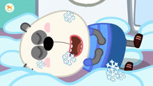 小狼帕克：天气太热了，小熊猫开着冰箱睡着了，冻的直流鼻涕！