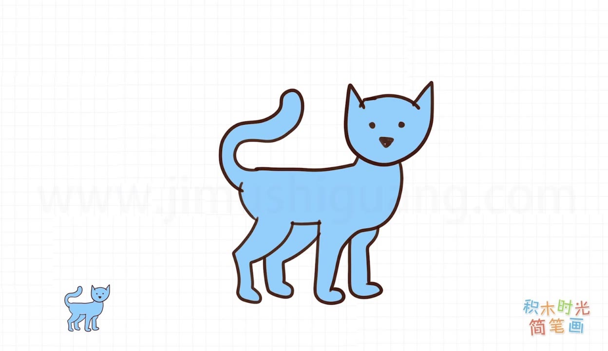 怪物大蓝猫简笔画图片