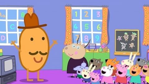 小猪佩奇7:土豆超人来幼儿园,为朋友解答疑问,大家记得感谢他