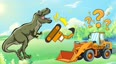 饥饿的恐龙攻击工程车
