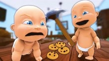 疯狂宝宝：塔米吃饼干后大暴走，吓得哥哥一口都不敢吃了！