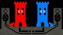 城堡塔防：红方与蓝方大战，谁的大炮先干掉对手
