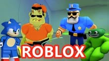 ROBLOX游戏：逃离监狱，绿色班班和索尼克穿过各种机关！