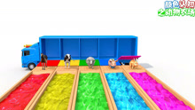 颜色认知之动物农场 第12集 动物彩色泳池游泳